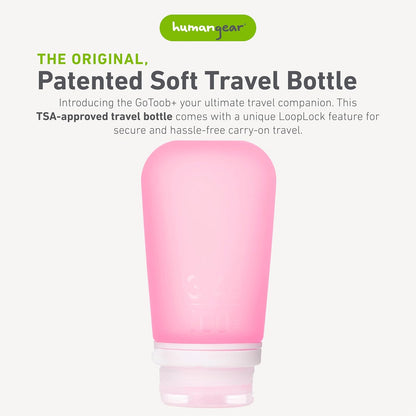 humangear GoToob+ (XL) | Refillable Silicone Travel Bottle | Locking Lid | Food-Safe Material | Blue, XL (6 fl.oz.; 177ml)