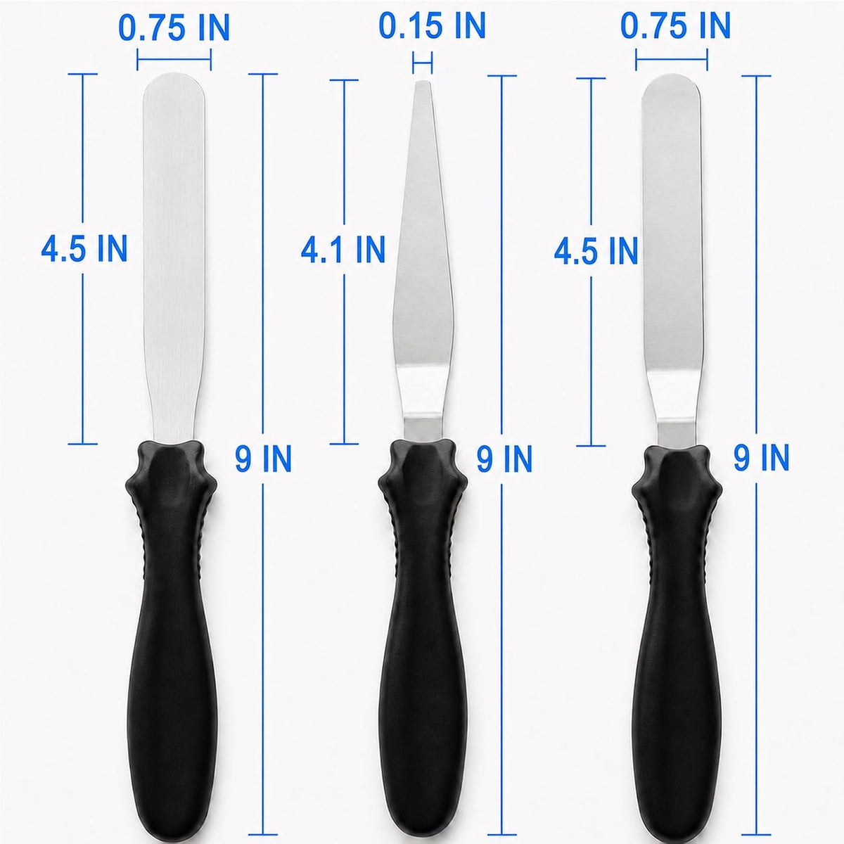 Offset Spatula, Set of 3 Icing Spatula, Angled Cake Spatula, 8 Inch