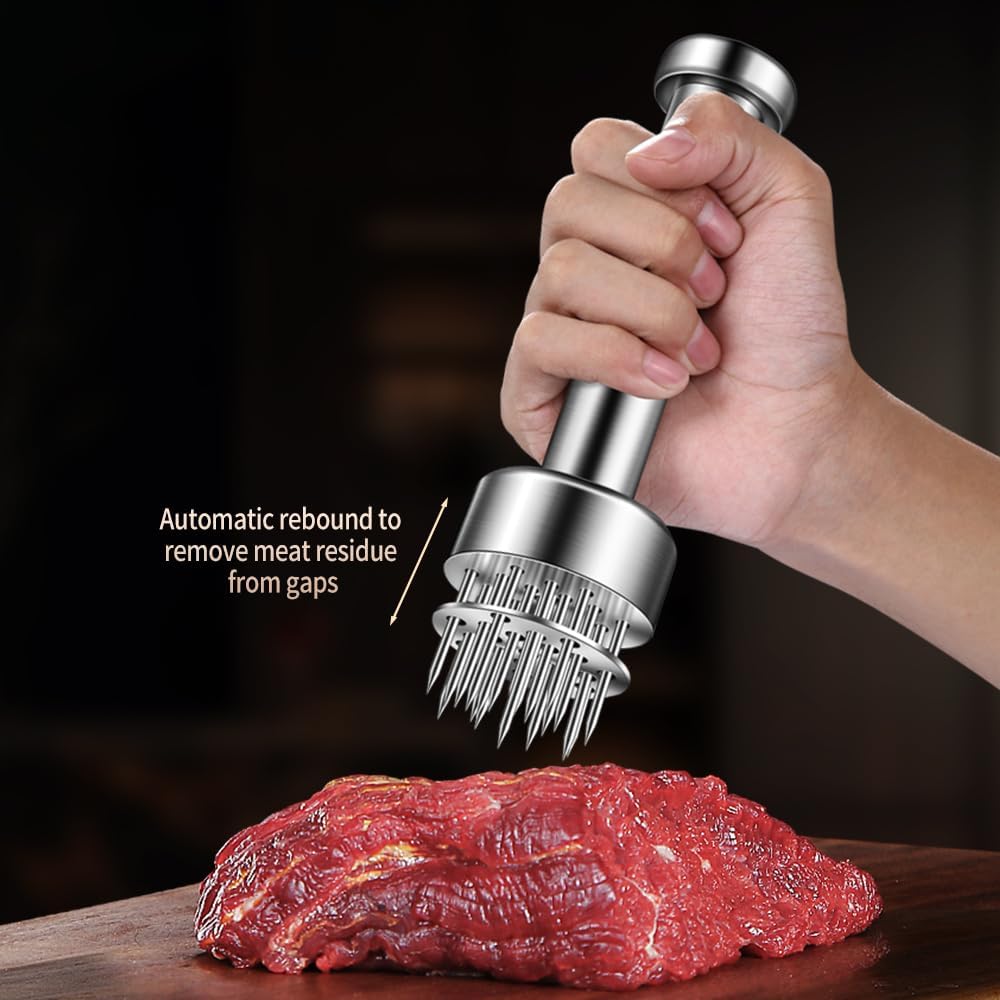 Stainless Steel Meat Tenderizer Tool, 21 Sharp Needles