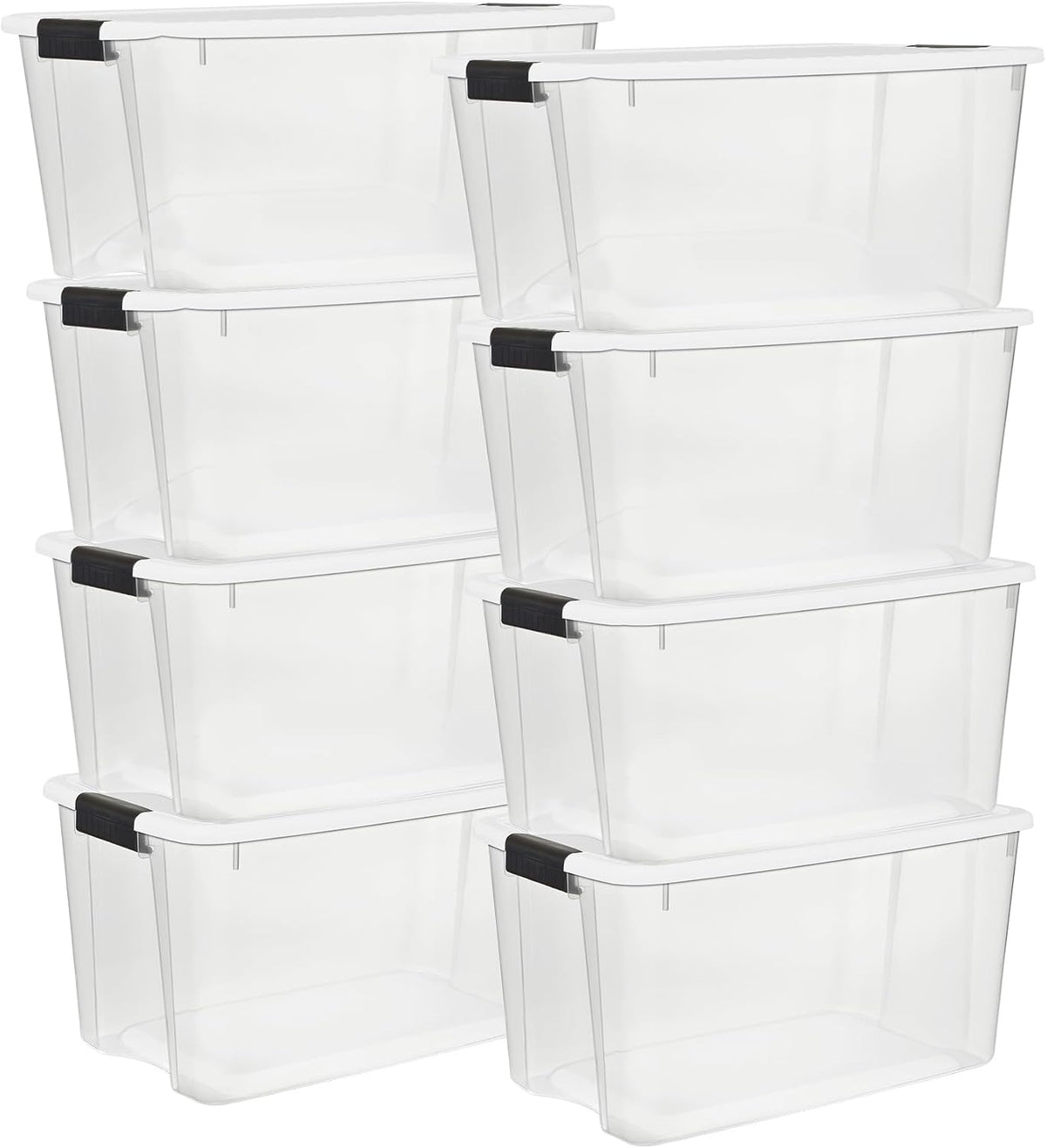 Sterilite 6-Pack Ultra Latching Box, Storage Bins with Lids, Clear Plastic, 18 Qt – Large Heavy-Duty Organizing Bin Containers for Home, Closet, Kitchen, Pantry, Bathroom, and Office