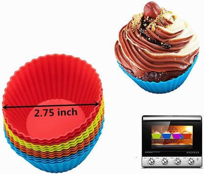 Xindejia 24 Pack - Silicone Baking Muffin Cup Cupcake Liners Molds Set