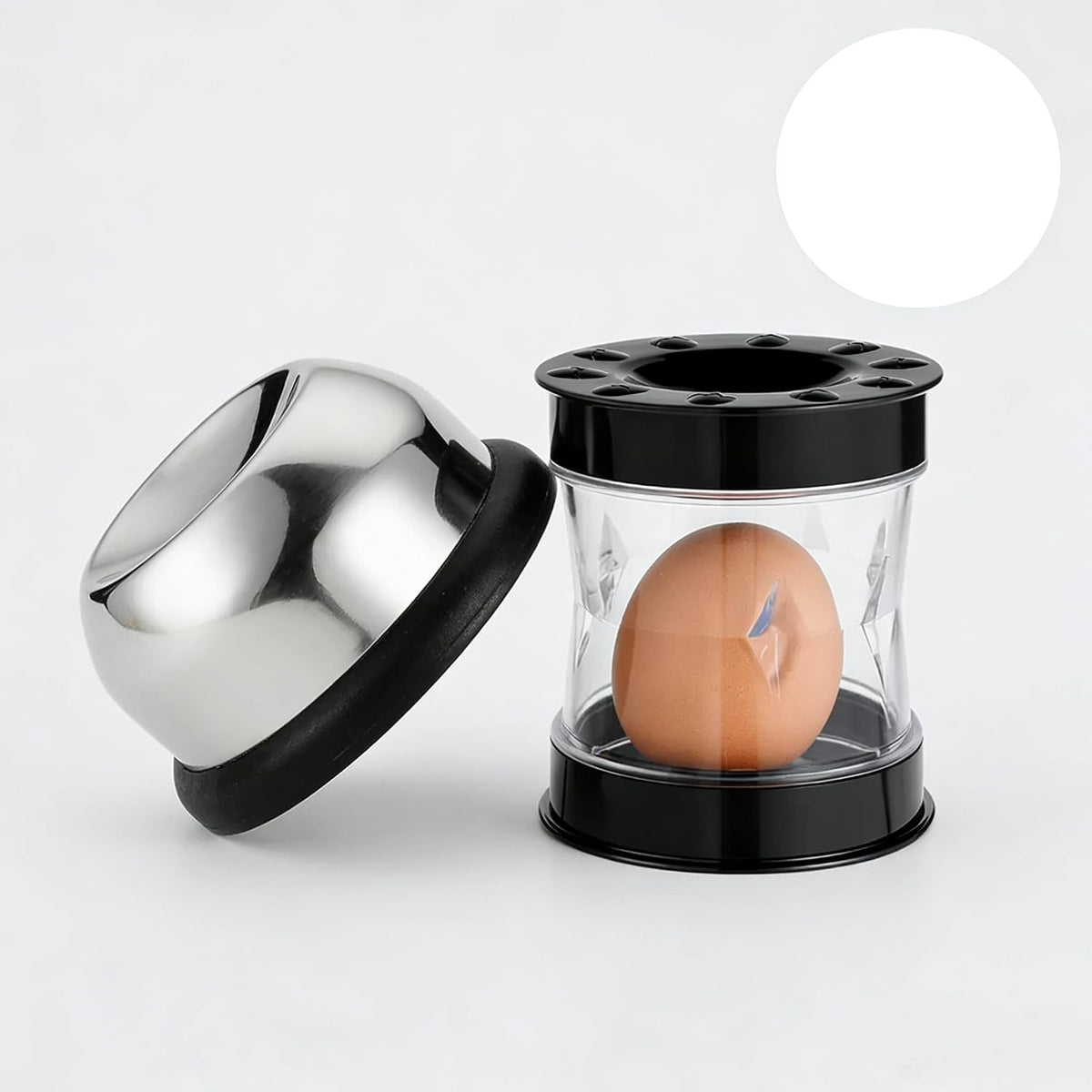 2 in 1 Egg Prep Tool, Egg Piercer & Egg Peeler for Hard Boiled Eggs, Easy Egg Shell Remover
