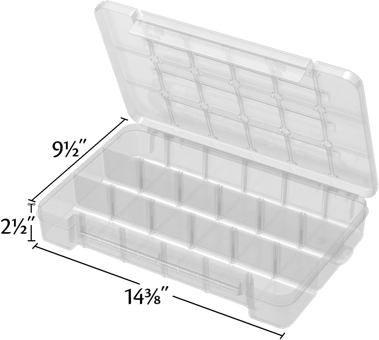 Akro-Mils 05705 Plastic Portable Parts Storage Case for Hardware and Crafts with Hinged Lid and 4 Adjustable Dividers, (8-3/8-Inch x 5-Inch x 1-5/8-Inch), Small, Clear