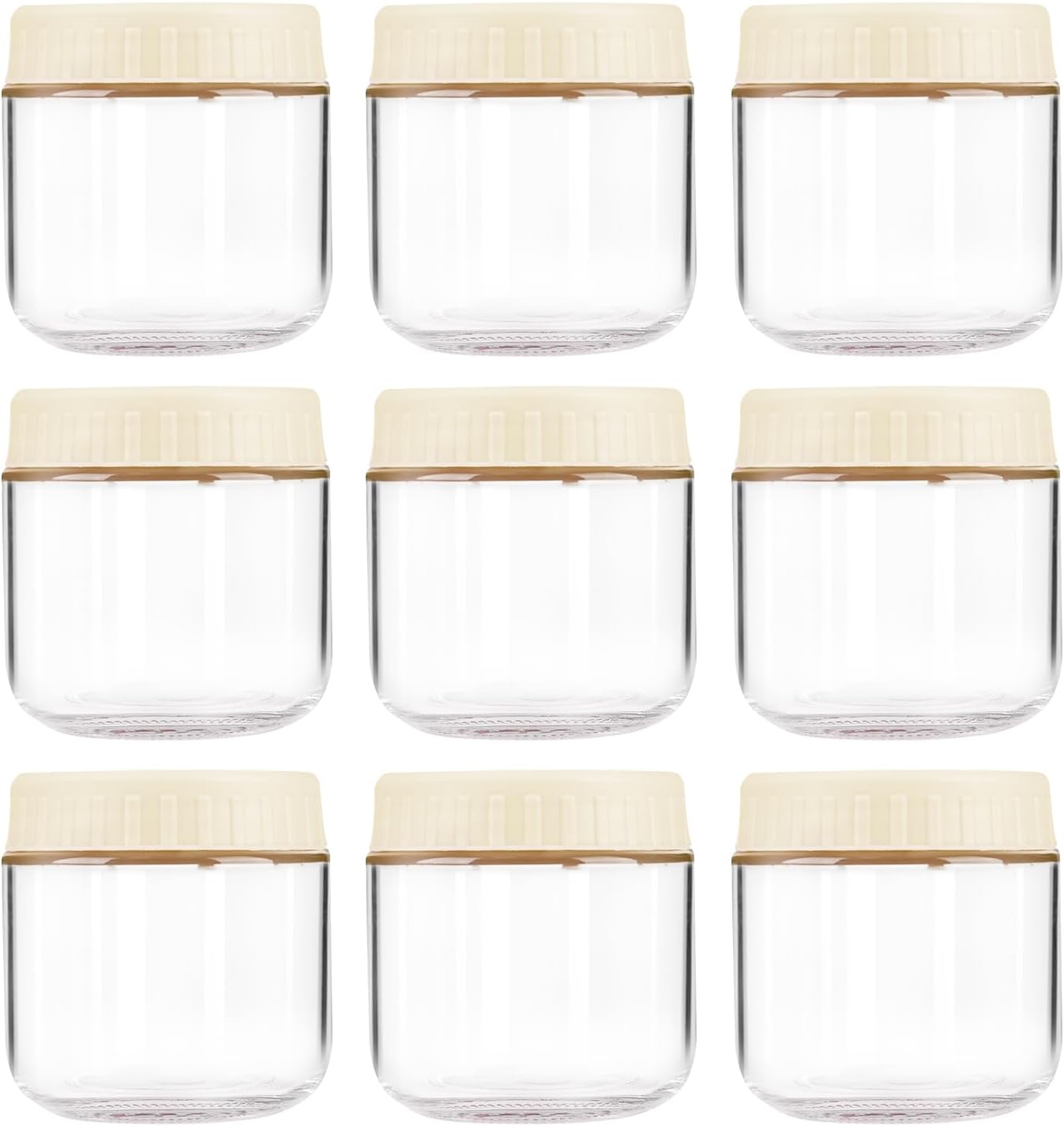 Overnight Oats Containers with Lids, 10oz Wide Mouth Mason Jars with Lids, 9 Pack Glass Jars with Airtight lid for Chia Pudding Yogurt Salad, Meal Prer Oatmeal Jars, Pink