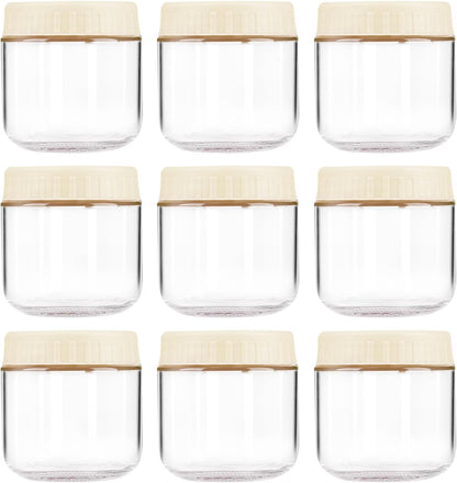 Overnight Oats Containers with Lids, 10oz Wide Mouth Mason Jars with Lids, 9 Pack Glass Jars with Airtight lid for Chia Pudding Yogurt Salad, Meal Prer Oatmeal Jars, Pink