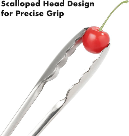 OYV Seamless Tongs for Cooking, One-Piece Design, Durable Heat Resistant Stainless Steel Tongs for Kitchen, Grill, BBQ, Salad, Dishwasher Safe, Metal Tongs Set (12" & 9")