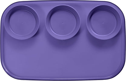 madesmart dipware 3 Bowl Serving Tray, Stackable & Removable Dip Bowls for Charcuterie, Guacomole, Snacks, Veggies, Premium Dishwasher & Microwave Safe, Multipurpose Plate & Bowl, Olive