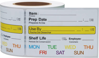 Hybsk 2 x 3 Inch Removable Freezer Food Labels for Reusable Containers- Easy Clean Leaves No Residue Food Storage Freezer 300 Stickers (Type 1)