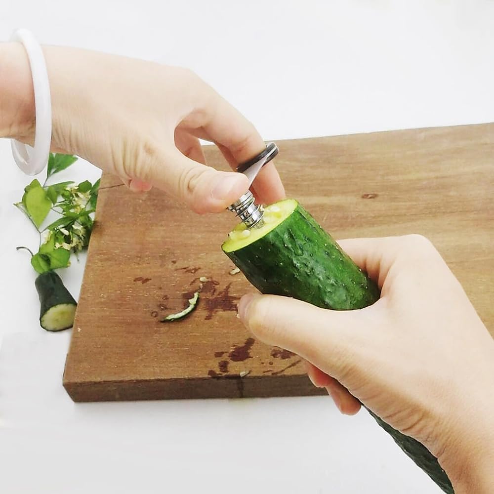 Stainless Steel Spiral Cutter, Manual Veggie Spiralizer Kitchen Tool