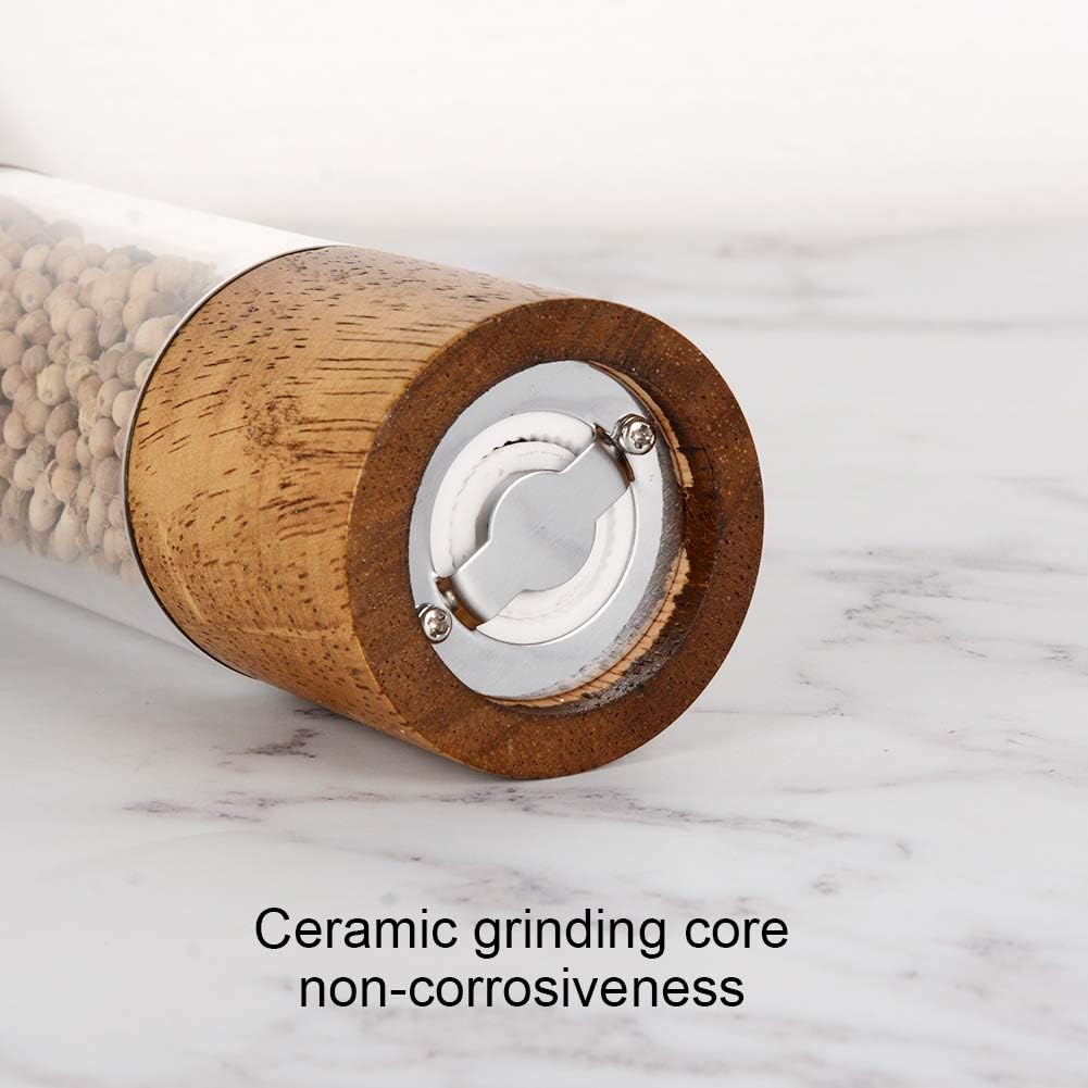 XWXO Salt and Pepper Grinder Set -8 Inches-Pack of 2 Premium Acrylic Manual