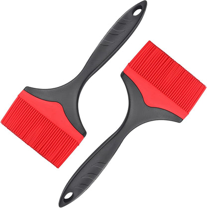 Large Silicone Basting Pastry Brush - Silicone Basting Brush for Grilling,Heat Resistant Brushes Spread Oil Butter Sauce for Cooking Baking BBQ,3.95inch Extra Wide Grill Basting Brush（Red 2）