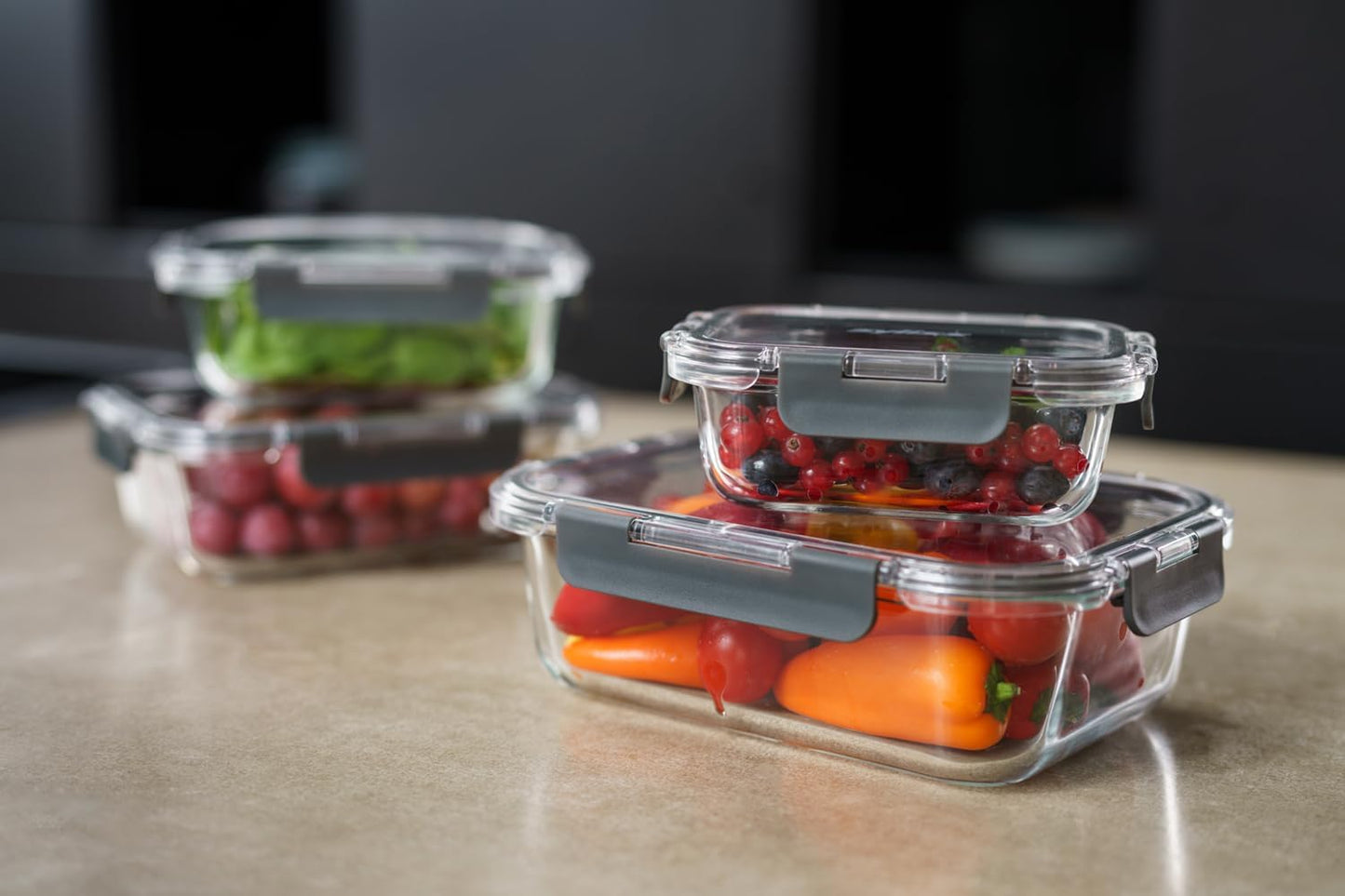Zyliss Glass Food Storage Container 12.5oz, Shatter Resistant Borosilicate Glass, Airtight Leakproof Tritan Lid, BPA Free, Microwave, Freezer & Dishwasher Safe