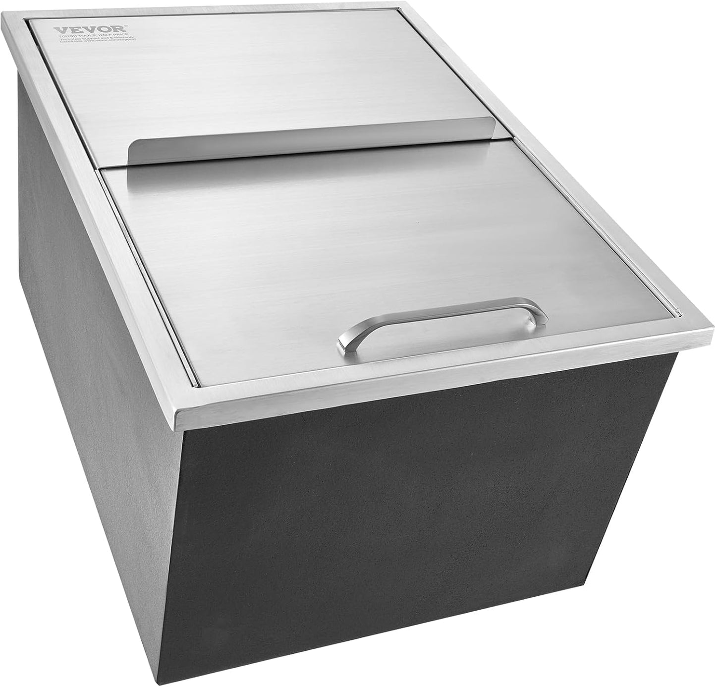 Happybuy Drop in Ice Chest 18L x 12W x 14.5H Inch Stainless Steel Ice Cooler with Sliding Cover Drop in Ice Bin Included Drain-Pipe and Drain Plug for Cold Wine Beer