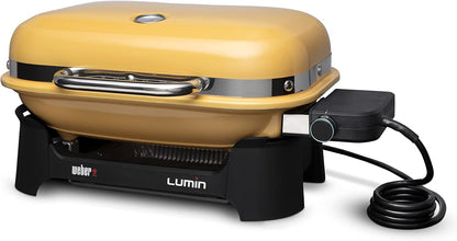 Weber Lumin Compact Outdoor Electric Barbecue Grill, Light Green - Great Small Spaces such as Patios, Balconies, and Decks, Portable and Convenient