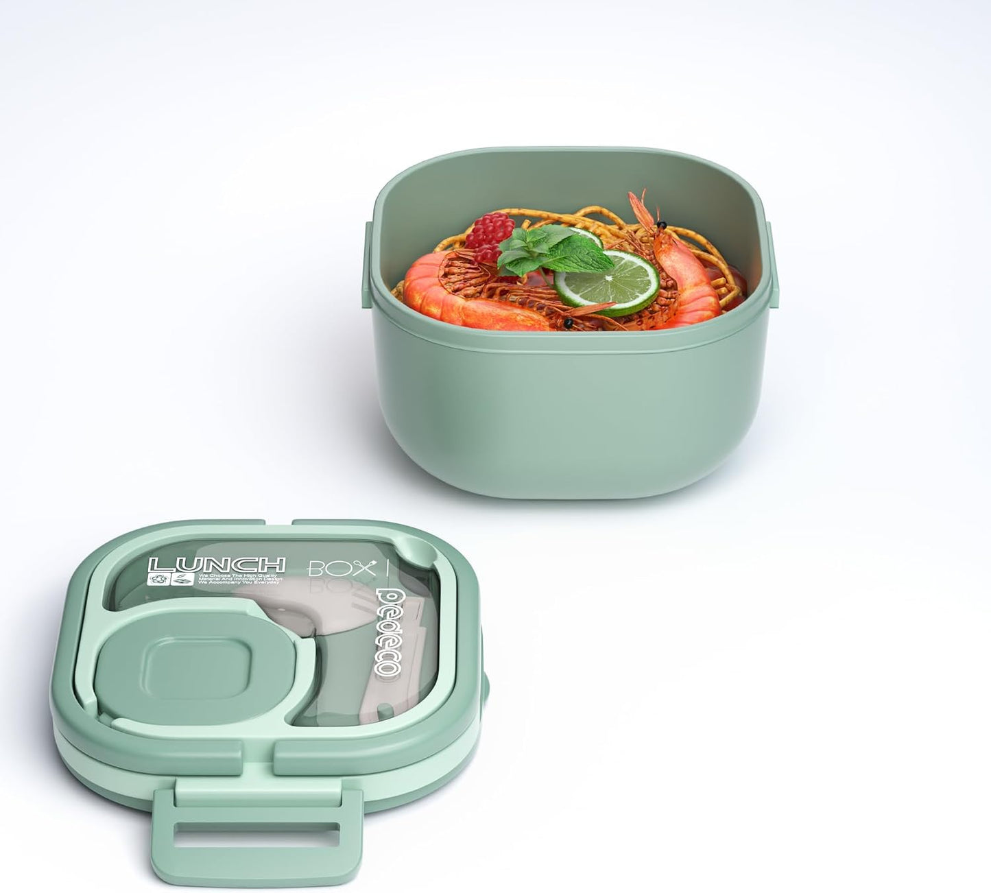 PEDECO Stackable Stainless Steel Bento Box with Insulated bag,Adult & Kids Luch Box,Leak-Proof,1-Tier Bento box,Lunch Box With Portable Sauce Pod and Cutlery-for Teens/Toddler,Dishwasher Safe,Blue