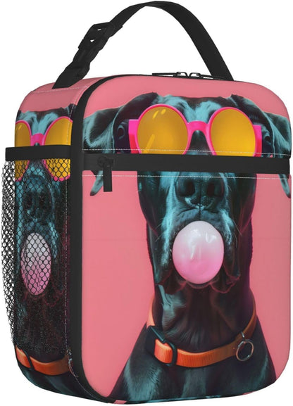 Reusable Sea Otter and Water Lily Lunch Box for Kids Girls Boys Women Adult, Insulated Cute Lunch Bag,Polyester Cooler Handbags Case for School Picnic Work Travel Outdoor Beach or Hiking