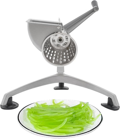DYRABREST Manual Vegetable Cutter Rotary Cheese Grater Shredder Vegetable Fruit Chopper Cutter Machine Manual Cheese Grating Tool Multifunctional Food Grinder with 5 Drum Blades
