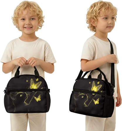 Highland Cow Backpack with Lunch Box Set for Kids Sunflower School Backpack for Girls Boys Back to School Bag Student Travel Backpacks Reusable Utensils Pen Case Water Bottle Bag 5PCS