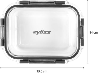 Zyliss Glass Food Storage Container 12.5oz, Shatter Resistant Borosilicate Glass, Airtight Leakproof Tritan Lid, BPA Free, Microwave, Freezer & Dishwasher Safe