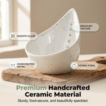Herb Stripper Bowl, 2026 NEW Ceramic Herb Peeling Bowl with Multi-Size Holes, Pottery Leaf Stripping Tool for Kitchen, Fast Herb Removal for Kale, Basil, Rosemary, Cilantro, Parsley (Black)