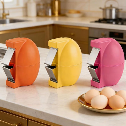 Egg Shell Opener Stainless Steel Egg Cracker Tool Multifunctional Eggs Separator Tools for Raw and Hard Boiled Eggs Egg Peeler Cube Eggshell Breaker Raw Eggs Cracking Tool Cute Kitchen Gadgets, Pink