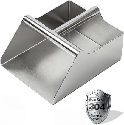 304 Stainless Steel Ice Scoop, Large 6-inch Metal Flour Scoop 50 Ounce