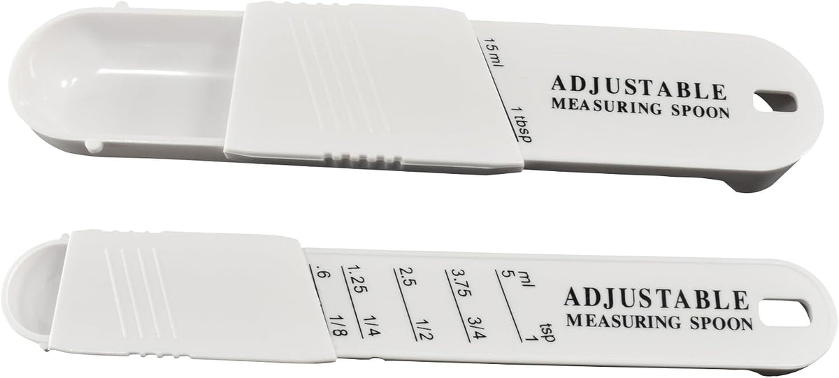 R&M Adjustable Measuring Spoon Set – 2-Piece Tablespoon & Teaspoon Measuring Spoons, Dishwasher Safe