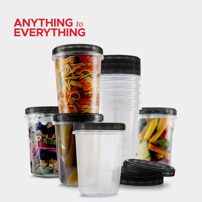 Tafura 10 Pack Leakproof Freezer Containers for Food with Twist Top Lids - 32 Oz BPA Free Reusable Plastic Soup Containers with Screw On Lids - Ideal for Meal Prep, Leftovers & Pantry Organization