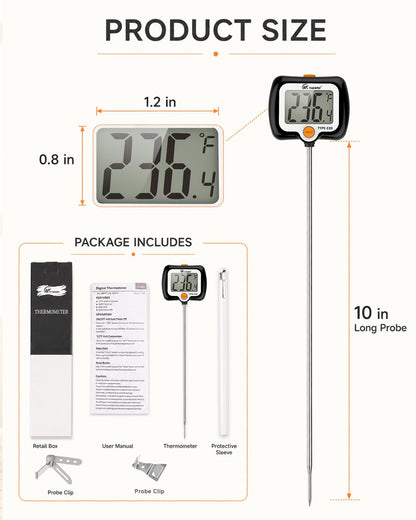 Oven Thermometer 2.75-Inch Dual Scale, 50-300°C/100-600°F, NSF 2‑Pack