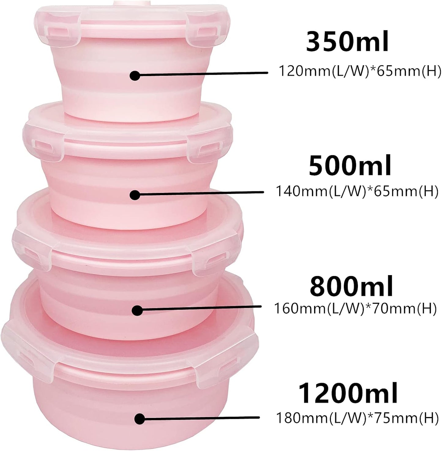 CARTINTS Silicone Collapsible Food Storage Containers-Prep/Storage Bowls with Lids - Set of 3 Square Silicone Lunch Containers - Microwave, Dishwasher and Freezer Safe (blue)