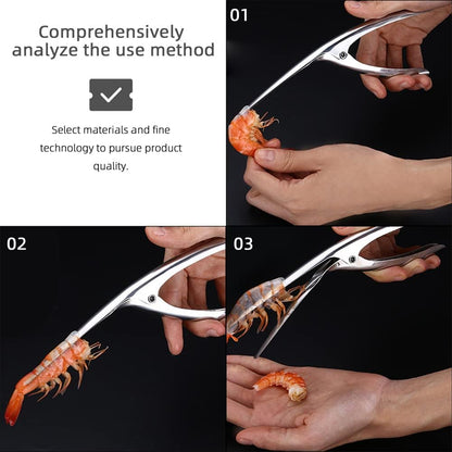 4 PCS Shrimp Deveining Tool, Stainless Steel Shrimp Deveiner Shrimp Peeler Kitchen Tool, Shrimp Thread Knife Peeling Set for Shrimp Prawn Shell Cleaning And Peeling