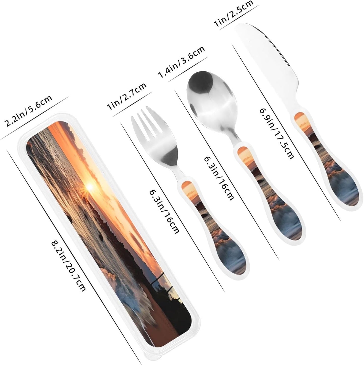 3-Piece Kids Silverware Set With Storage Case, Stainless Steel Reusable Children Safe Knife Spoon Fork Set Ballroom Dance Children Flatware Set For Kids Lunch Box