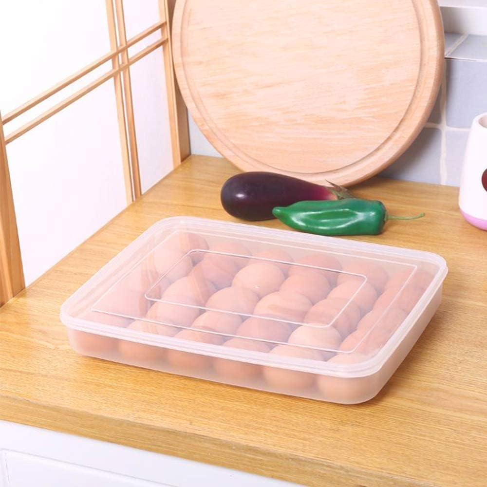 Covered Egg Holder for Refrigerator,30 Deviled Egg Tray with Lid,Plastic Egg Containers,Fridge Egg Dispenser Egg Storage Box