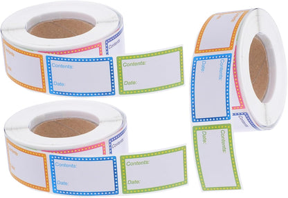 Yardwe 1500pcs Waterproof Date Labels 4x2.5cm Self-Adhesive Food Storage Stickers for Canning Jars Reusable Pantry Container Labels