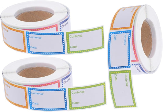 Yardwe 1500pcs Waterproof Date Labels 4x2.5cm Self-Adhesive Food Storage Stickers for Canning Jars Reusable Pantry Container Labels
