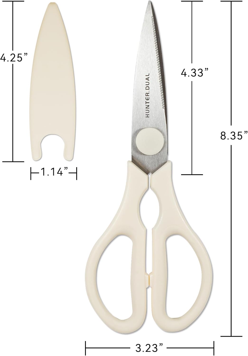 Kitchen Scissors for Food, HUNTER.DUAL Heavy Duty Come Apart Poultry Shears for Cooking, All Purpose for Cutting Chicken, Meat, Fish & Vegetables (Auqa, 8.35 Inch)