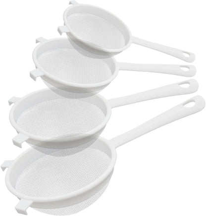 Fine Mesh Strainer Set, Plastic Nylon Sieve Colander for Kefir
