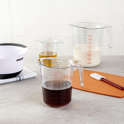 Restaurantware Plastic Measuring Cup - Chef 101 Measuring Jug with Dual Unit Markings, Dishwasher Safe - Clear Measuring Cup for Kitchen, Restaurants