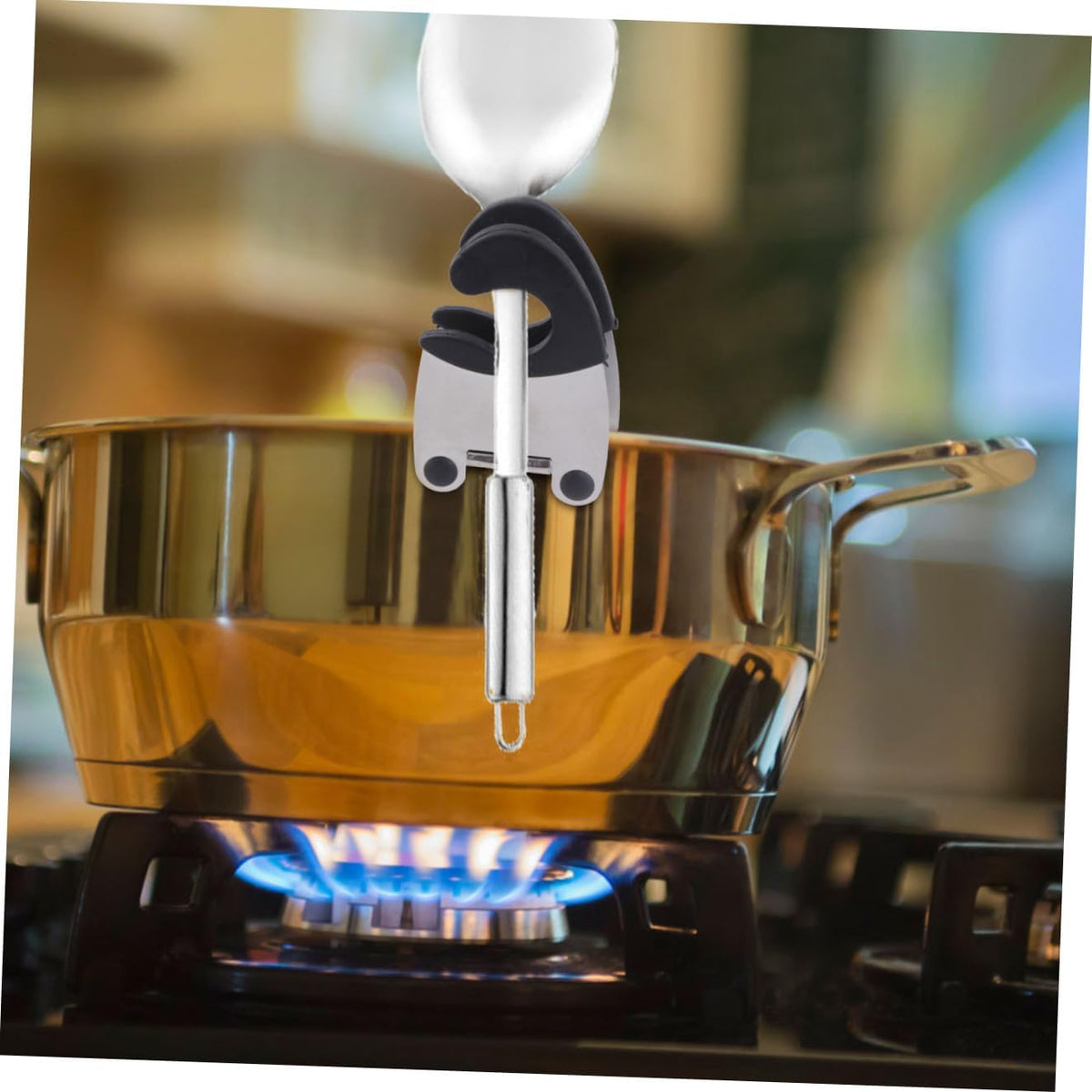 2 Pack Stainless Steel Pot Clip Spoon Holder for Cooking