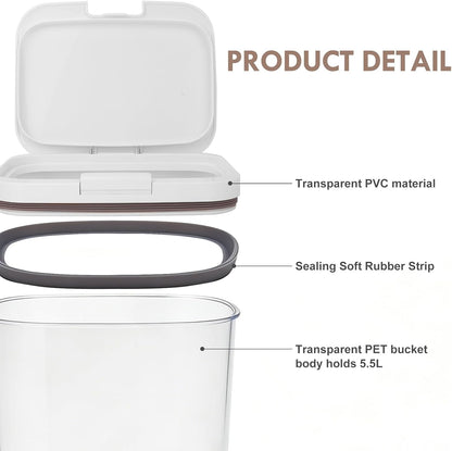 LEAWALK 10Lbs/10.57Qt Airtight Dog Cat Food Storage Container and Dog Treat Containers BPA-Free, PET Clear Stackable Pet Storage Bin, Pop Top, 1-Cup Scoop for Pet Food/Rice/Flour/Bread/Grains