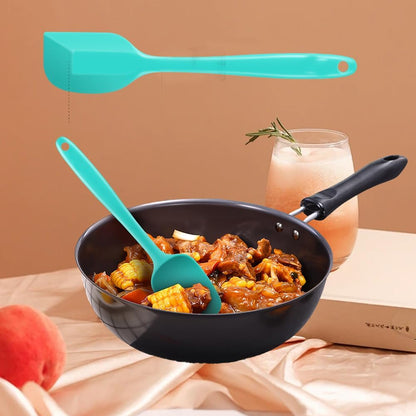 5-Pack Silicone Spatula Set – Heat-Resistant Baking, Cooking & Mixing Tools, Seamless Design, Non-Stick & Easy to Clean, Aqua Sky