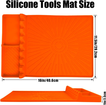 Large Silicone Grill Mat with Drip Pad, Heat Resistant Spatula Holder for Blackstone Side Shelf & Outdoor Kitchen Countertop, Reusable Griddle Accessories for BBQ Enthusiasts and Home Cooks