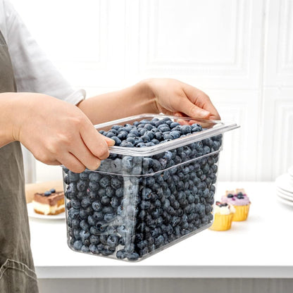 Restaurantware-2.5 Inch Deep Food Pans, 1 1/6 Size Commercial Food Storage Container - Freezable, Break-Resistant, Clear Plastic Cold Pans, Dishwashable, For Kitchens, Restaurants, Or Cafeterias