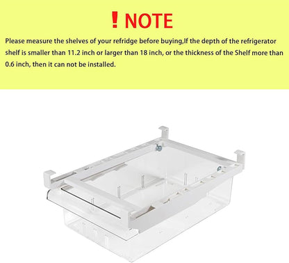 YekouMax Fridge Drawer Organizer, Refrigerator Organizer Bins, Pull Out with Handle, Shelf Holder Storage Box, Clear Container for Food, Drinks, Fit for Fridge Shelf Under 0.6" (1 Pack Medium)