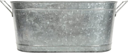 Hosley Galvanized Carry All Kitchen Utensil Caddy Serve Ware 13 Inch Long. Ideal for Floral Arrangements Party Garden Patio. O4