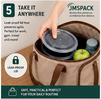 Containers Reusable 32oz - Meal Prep Bowls with Lids 25 Pack, Round Food Prep Bowls for Takeout, Disposable To Go Food Containers, Stackable, Leakproof, BPA-Free, Microwave/Freezer Safe