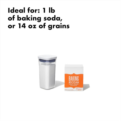 OXO Good Grips POP Container - Airtight Food Storage - Small Square Short 1.1 Qt Ideal for 1 lb of brown sugar or confectioner's sugar