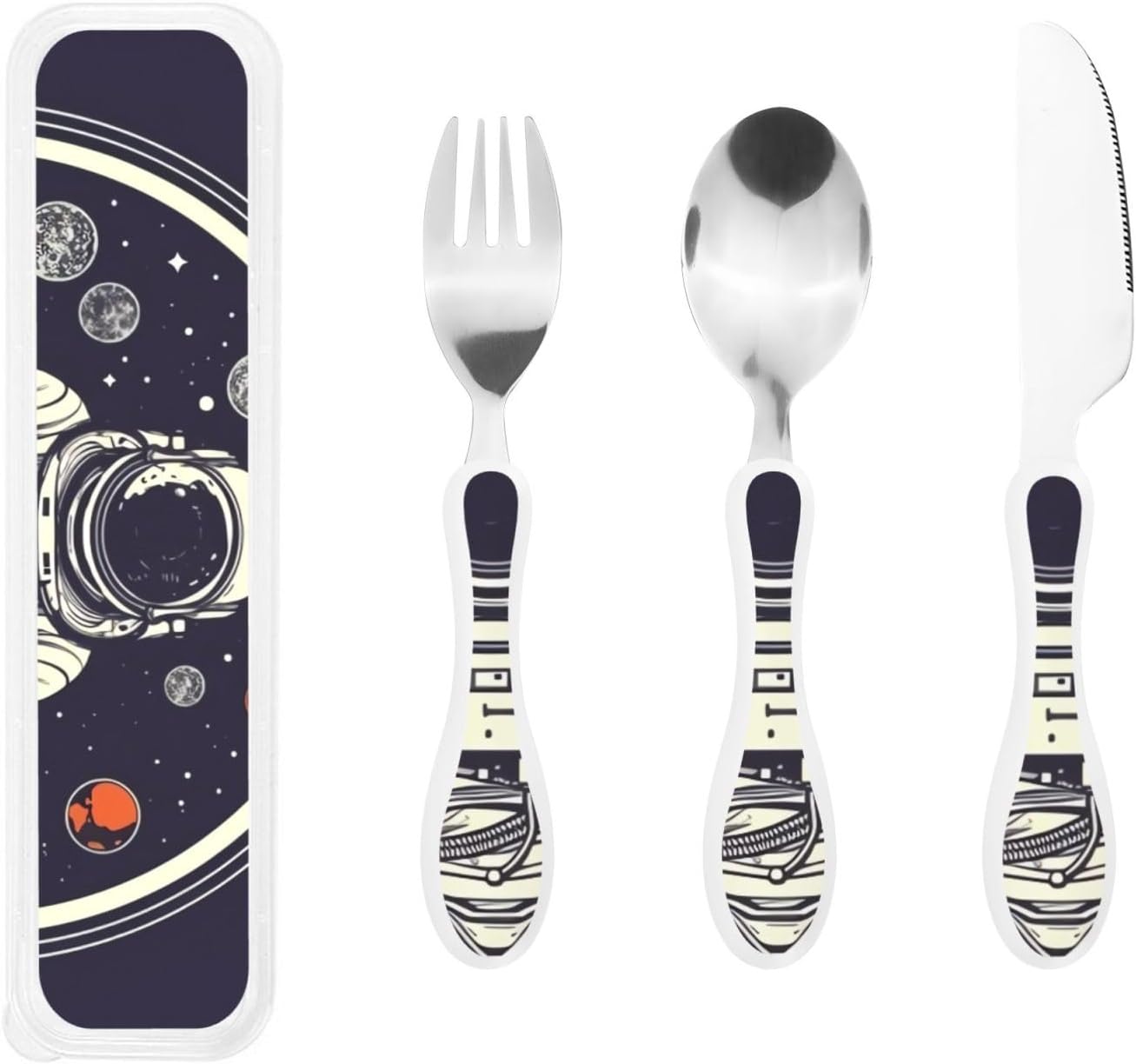 3-Piece Kids Silverware Set With Storage Case, Stainless Steel Reusable Children Safe Knife Spoon Fork Set Cartoon Cute Penguin Children Flatware Set For Kids Lunch Box