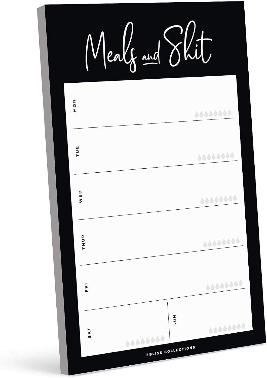 Bliss Collections Magnetic Meal Planner Notepad, 50 Sheets - Funny Weekly To Do List and Organizer for Groceries, Meal Prep, Notes and Tasks to Keep You Organized - Easy Tear-Off Sheets Writing Pad
