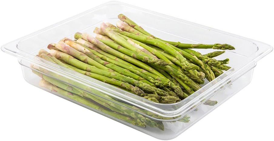 Restaurantware-2.5 Inch Deep Food Pans, 1 1/6 Size Commercial Food Storage Container - Freezable, Break-Resistant, Clear Plastic Cold Pans, Dishwashable, For Kitchens, Restaurants, Or Cafeterias